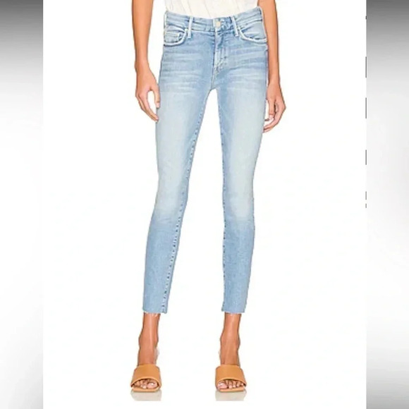 MOTHER The Looker Ankle Fray Skinny Raw Hem Jeans Approx Size 25 - Picture 3 of 11